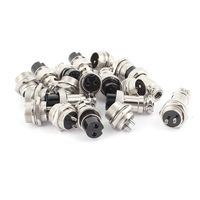 uxcell 10Pairs 16mm Thread Male Female Panel Metal Aviation Wire Connector