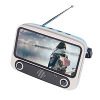 Goglor Retro Radio Bluetooth Speaker/Cell Phone Holder FM Radio, Rechargeable Battery, Bluetooth 5.0 Wireless Connection, MP3 Player & TF Card & AUX, Loud Volume for Travel, Home, Office