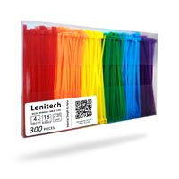 Lenitech 4 Inch 300 Pcs Multi-Purpose Cable Ties, Assorted Colored