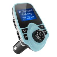 Nulaxy Bluetooth Car FM Transmitter Audio Adapter Receiver Wireless Handsfree Voltmeter Car Kit TF Card AUX USB 1.44 Display - KM19 Green