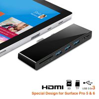 【Upgraded Version】Rocketek Microsoft Surface Pro 5/6 USB Hub Docking Station with 4K HDMI, High Speed 3 USB 3.0 Ports Transport, with SD (HC) Card Slot and TF Card Reader for Microsoft Surface Pro 5/6