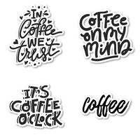 Coffee Quotes for Coffee Lover Sticker Pack Funny Coffee Stickers - 4 Pack - Laptop Stickers - for Laptop, Phone, Tablet Vinyl Decal Sticker (4 Pack) S211289