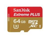 SanDisk Extreme PLUS 64GB microSDXC UHS-I/U3 Card SDSQXSG-064G-GN6MA (Renewed)