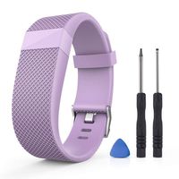 Gealpoor Newest Colorful Flower for Charge HR Bands,Soft Silicone Replacement Adjustable Band Sports Strap for Fitbit Charge HR Large/Small for Womens/Mens/Girls (S, Light Purple)