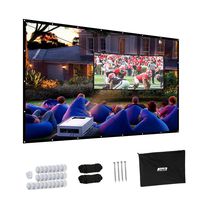 Projector Screen, Upgraded 120 inch 4K 16:9 HD Portable Projector Screen, Premium Indoor Outdoor Movie Screen Anti-Crease Projection Screen for Home Theater Backyard Movie Office Presentation.