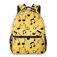 Sulaeb Printed Backpacks, White Black Musical Notes Adult Casual Travel Daypack, Slim Laptop Schoolbag