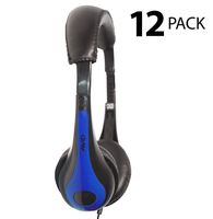 AVID AE-35 Blue Classroom Personal Headphones - 12 Pack