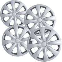 15 inch Hubcaps Best for 2008-2013 Toyota Corolla - (Set of 4) Wheel Covers 15in Hub Caps SIlver Rim Cover - Car Accessories for 15 inch Wheels - Snap On Hubcap, Auto Tire Replacement Exterior Cap)