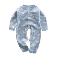 Sharemen Newborn Baby Boy Girl Letter Long Sleeve Romper Bodysuit Outfit Clothes (6-12 Months, Blue25)