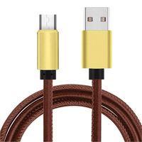 Micro USB Cable, 3 ft. Android Cable, Hand-Stitched Leather, high-Speed USB2.0 sync Cable and Charging Cable for Samsung Galaxy S7 / S6, PS4, Huawei, HTC, LG, Android, etc. USB to Micro (Brown, 3FT)