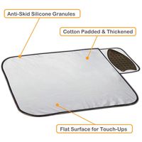 YQMAJIM Ironing Mat Ironing Pad,Upgraded No-Slip Ironing Blanket with Silicone Iron Rest, Cotton Padded Heat Resistant Iron Pad for Table Top,Counter Top,Washer Dryer Top Cover(28.35×23.95 in)