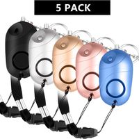 DECVO 130Db Personal Alarm Key Chain, Emergency Self Defense Electronic Device with LED Flashlaght Security Alarm Safety Defense for Women, Night Workers, Kids, Elderly Etc - 5 Pack