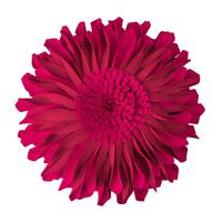 JWH 3D Sunflower Accent Pillow Hand Craft Round Cushion Decorative Pillowcase with Pillow Insert Home Sofa Bed Living Sofa Room Decor Girl Mother Gift 14 Inch / 35 cm Solid Suede Rose Red