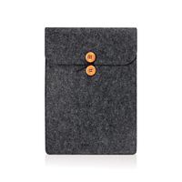 TOP CASE - Felt Environmental Sleeve Bag/Carrying Case with Buttons Compatible with Most 13" MacBook Pro, Air, Unibody/Microsoft Surface Pro/Notebook/Ultrabook/Chromebook - Black