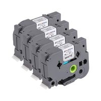 Molshine Compatible Tze Flexible ID Wire Cable Laminated Label Tape, Replacement for Brother TZeFX241 TZe-FX241 TZFX241 TZ-FX241,Black on White,18mm x 8m(3/4 inch x 26.2 feet),4 Pack