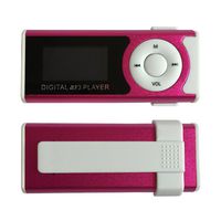 New Wayzon Mini Clip Metal Screen MP3 Music Media Player with Bulid-in Speaker + Earbud(Rose)