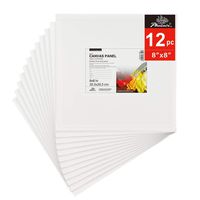 PHOENIX Painting Canvas Panel Boards - 8x8 Inch / 12 Pack - 1/8 Inch Deep Super Value Pack for Oil & Acrylic Paint
