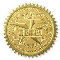 Seal of Achievement Embossed Gold Certificate Seals, 102 Pack