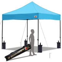 ABCCANOPY Pop up Canopy Tent Commercial Instant Shelter with Wheeled Carry Bag, Bonus 4 Canopy Sand Bags, 10x10 FT （Sky Blue）
