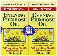 American Health Royal Brittany Evening Primrose Oil Softgels, 2 Pack - Promotes Women's Health - Nutritional Support for Women with PMS - Non-GMO, Gluten-Free - 500 mg, 100 Count, 200 Total Servings