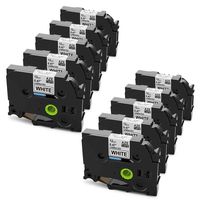 10 Pack Compatible P Touch TZ 12mm 0.47 Laminated White Label Make Tapes TZe-231 TZ231 TZe231 for Brother P-Touch Label Maker PT-D210 PT-H110 PT-D600 PT-1230PC PT-1280, 0.47 Inch x 26.2Feet