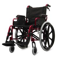 SZeao Lightweight Folding Self Propel Aluminium Wheelchair Propelled with Puncture Proof Wheels and Adjustable Footrests with Front and Rear Handbrake with Rear Booster Pedal Adjustable Armrests