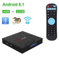 Greatlizard Android 8.1 T9 TV Box 4GB DDR3 32GB EMMC Quad Core 32bit Support 4K HD 2.4G WiFi Bluetooth