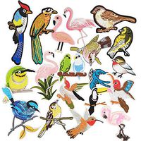 Libiline Assorted of 20pcs Embroidered Patch Birds Sew On/Iron On Patch Applique Clothes Dress Plant Hat Jeans Sewing Flowers Applique DIY Accessory (Assorted of Birds)