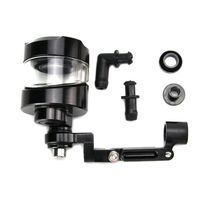 Oumurs Motorcycle Brake Clutch Cylinder Fluid Reservoir Oil Cup with Mounting Bracket Set CNC Machined Aluminum Universal for Honda Yamaha Suzuki Harley Ducati CBR GSXR YZF (Black)