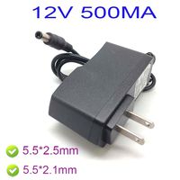 6W Power Supply 100-240V AC To 12V DC 500mA Charger Transformer Adapter Jack 5.5mm x 2.1mm 5.5mm x 2.5mm CH60