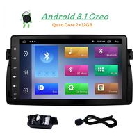 Car Audio Player Android 8.1 System 9 Inch Stereo for BMW E46 M3 3 Series Bluetooth GPS Navigation Touch Screen Head Unit with Steering Wheel Control IPS Split Screen Quad Core 2+32GB