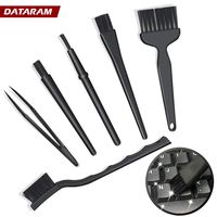 DATARAM 6 in 1 Cleaning Keyboard Brush Kit, Nylon Anti Static Brushes + Clip, Small Portable Handle Cleansing Tools Set for Lens Filter Digital Camera, Car, Kitchen, Desktop, Motherboard, Cooling Fan