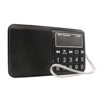 Portable Pocket FM/AM/SW Radio, HePesTer H-R928 Handy Radio with Headset Output/AUX Input/MP3/External Speaker/16GB TF Card/16GB USB, Powered by Lithium Battery (Black)