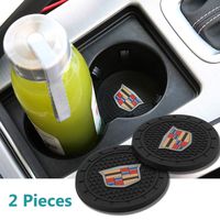 2 Pcs 2.75 inch Car Interior Accessories Anti Slip Cup Mat for Cadillac Escalade, CTS,SRX, BLS, ATS,STS, XTS, SXT,etc All Models