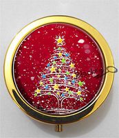 BlackKey Christmas 3-Compartment Decorative Pocket Gift Box Case Organizer for Pill, Color 2 -2289