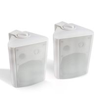 Herdio 5.25 Inches 200 Watts Indoor Outdoor Patio Deck Speakers All Weather Wall Mount System A Pair (White)