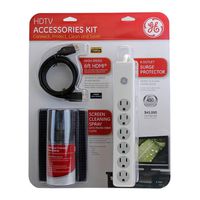 GE HDTV Accessories Kit 3 In 1(HDMI/Screen Cleaning Spray/Surge Protector)