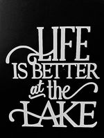 Chase Grace Studio Life is Better at The Lake Fishing Camping Vinyl Decal Sticker|White|Cars Trucks SUV Laptops Boats Kayak Tool Box Wall Art|5.5" X 5"|CGS269