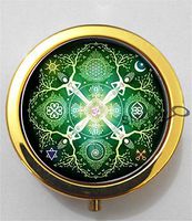 BlackKey Bohemian Pattern 3-Compartment Decorative Pocket Gift Box Case Organizer for Pill, Color 2 -2053