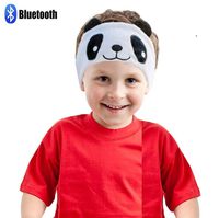 Charlxee Kids Bluetooth Headphones Cozy and Foldable Headphone Headband Infant Headphones for Air Travel or Home -White Panda