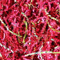 Crinkle Cut Metallic Mix Shredded Paper 1/2 Pound - Shred Gift Basket Filling and Packing by Emerald Craft & Hobby (Red and Gold)