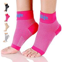 Dowellife Plantar Fasciitis Socks, Ankle Brace Compression Support Sleeves & Arch Support, Foot Compression Sleeves, Ease Swelling, Achilles Tendonitis, Heel Spurs for Men & Women (Pink L)