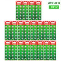 Beidongli 200 Pack AG10 LR1130, LR54, LR54, AG10 Battery 1.5V Button Coin Cell Batteries