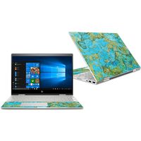 Mightyskins Skin Compatible With Hp Envy X360 Convertible 15" (2018) - Teal Marble | Protective, Durable, And Unique Vinyl Decal Wrap Cover | Easy To Apply, Remove, And Change Styles | Made In The Usa