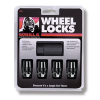 Gorilla Automotive 71621NBC Acorn Black Chrome Wheel Locks (12mm x 1.25 Thread Size) - Pack of 4