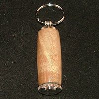 Pill Case Keychain in Elm, Burl and Chrome