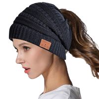 Bluetooth Ponytail Beanie Hat for Women Upgraded Bluetooth 5.0 Knit Music Beanie Hat Wireless Headphone HD Stereo Speakers Electronic Gifts for Winter Christmas