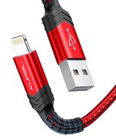 JSAUX Lightning iPhone Charger Cable(2-Pack 6FT), [Apple MFi Certified] Nylon Braided USB Fast Charging Cord Compatible with iPhone X Xs XR / 8/8 Plus / 7/7 Plus / 6 /6S Plus / 5 /5S / iPad/iPod-Red