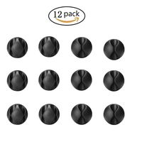 Cable Organizer Desk or Wall Cable Clips Adhesive Cable Clips Wire Management System Self Adhesive for Your Wires,Wall Desk Desktop Cable Wire Clip (black) (12)