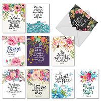 The Best Card Company - 10 Blank Inspirational Note Cards Boxed (4 x 5.12 Inch) - Holy Sentiments M2380OCB